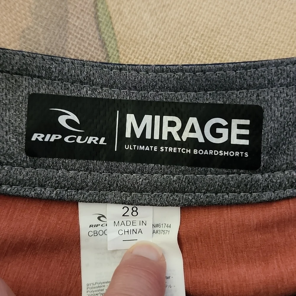 Rip Curl Board Shorts Rust Size 28